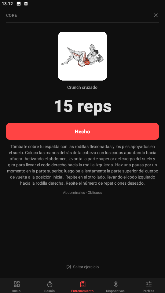 Ejecución del plan de entrenamiento