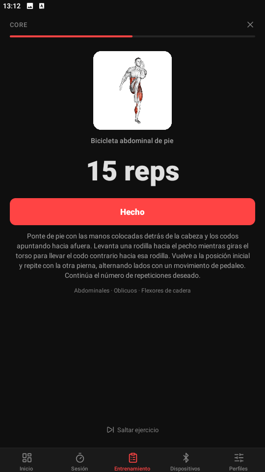 Ejecución del plan de entrenamiento